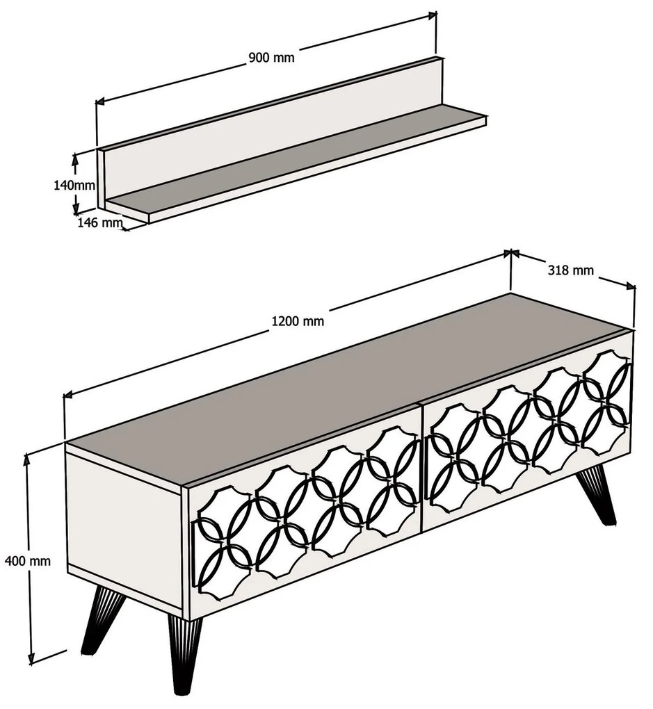Mobilier living Lamutu (alb). 1095562