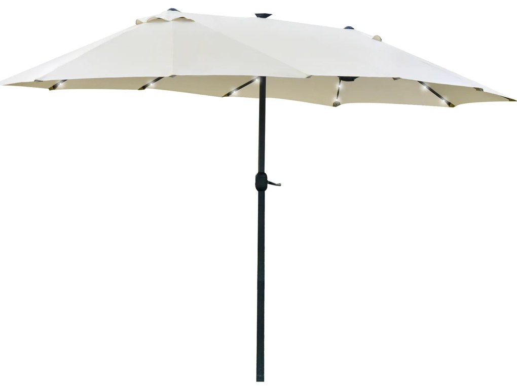 Outsunny Umbrelă Ovală Crem 440 x 256 cm | Aosom Romania