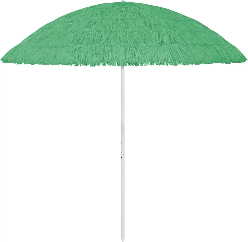 vidaXL Umbrelă de soare de plajă Hawaii, verde, 300 cm