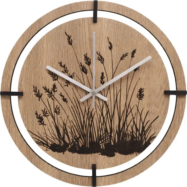 SENTOP | Ceas din lemn cu motiv floral | MARIN