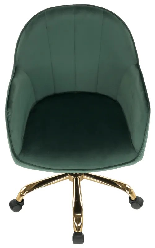 Fotoliu de birou, verde material Velvet /auriu, EROL