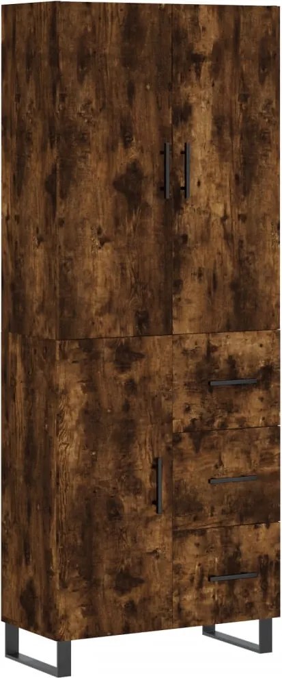 vidaXL Dulap înalt, stejar fumuriu, 69,5x34x180, lemn compozit