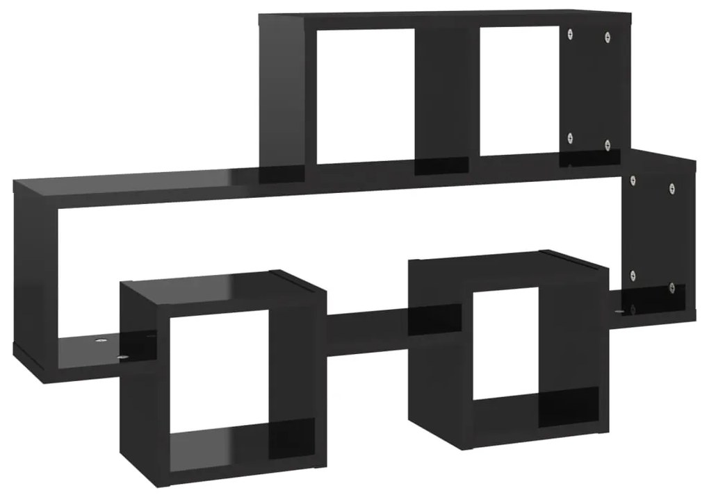 807257 vidaXL Raft perete formă de mașină negru extralucios 82x15x51 cm PAL