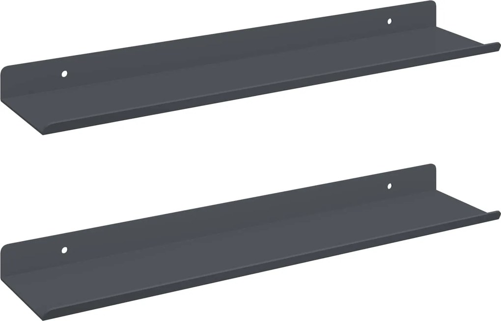 vidaXL Raft suspendat Pe perete 2 pcs Antracit 40 x 9 x 2,5 cm Oțel