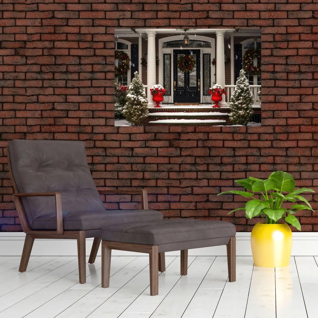 Tablou - Casa decorată de Crăciun (90x60 cm)