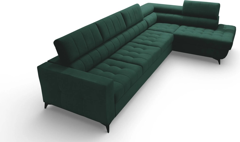 Colțar extensibil Nardo Maxi dreapta - verde catifea Bluvel 78