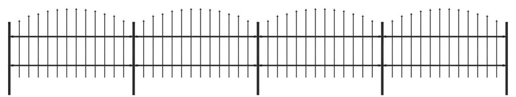 vidaXL Gard de grădină cu vârf tip suliță din oțel 714,5 x 100 cm, negru