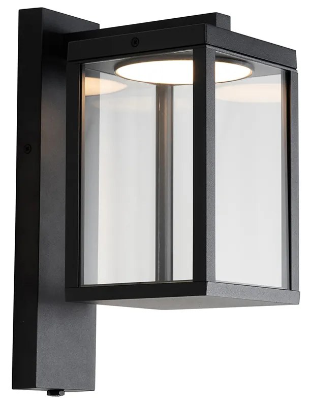 Lampa de perete exterioara neagra cu LED si senzor de crepuscul - Ferdinand