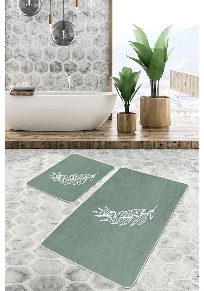 Covorașe de baie verde 2 buc. 60x100 cm – Mila Home