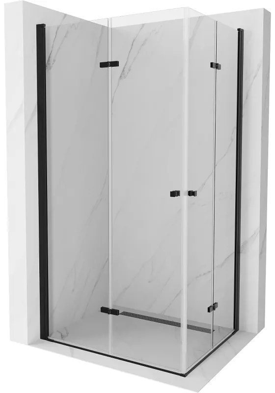 Mexen Lima Duo cabină de duș pliabilă 80 x 70 cm, transparent, Neagră - 856-080-070-70-00-02