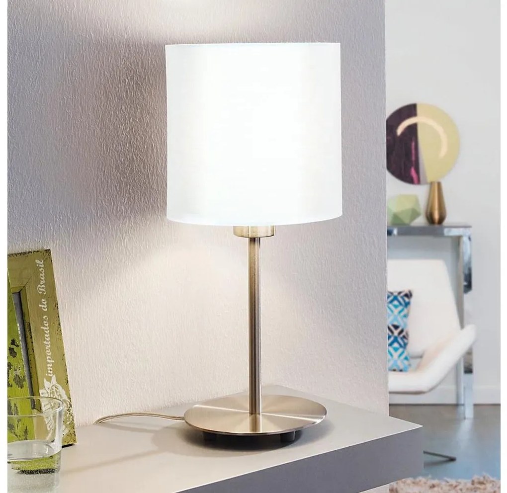 Lampă de masă Eglo TUNJA 1xE27/60W/230V 38,5 cm crom mat/alb