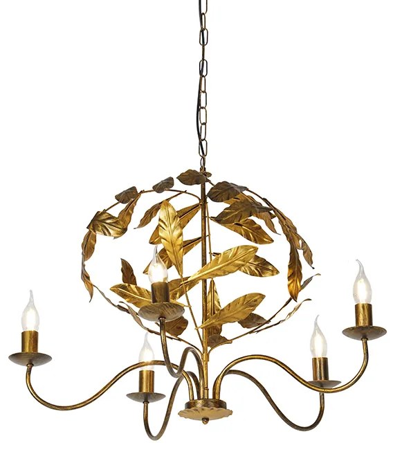 Candelabru vintage auriu antic 6 lumini - Linden