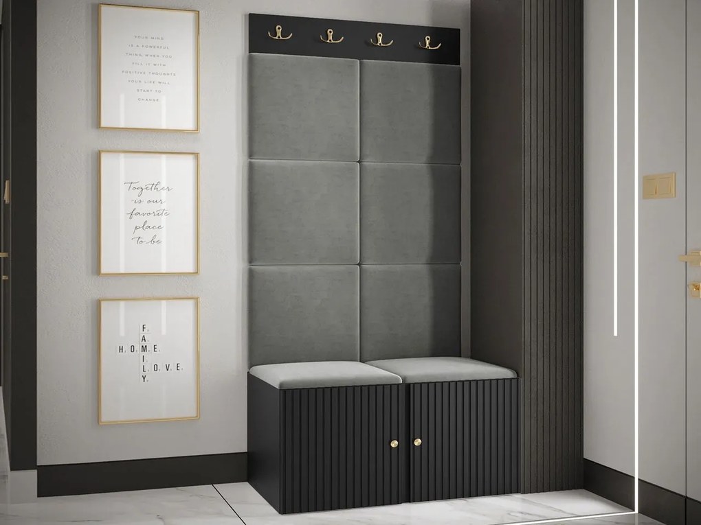 Mobilier hol Tewarota Slim IV (Negru + Gri) . 1104849