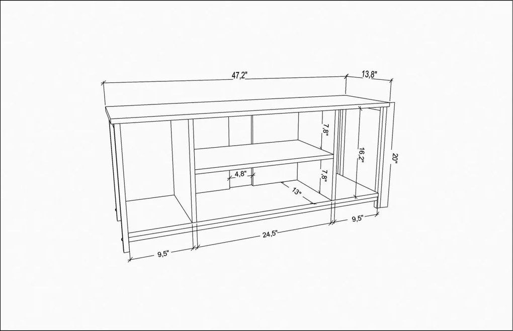 Comoda TV Rinaldo - Oak, Gold