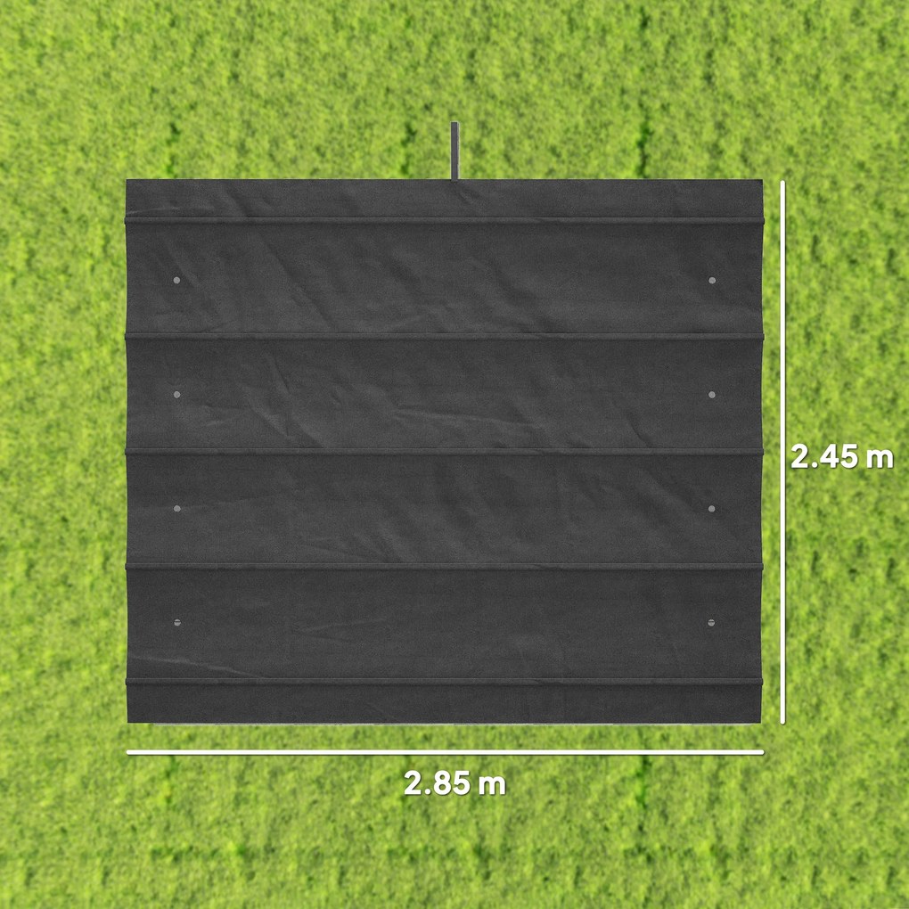 Outsunny Copertină Retractabilă UV30+ pentru Pergolă 3x2.15m Protecție Solară Gri Închis | Aosom Romania