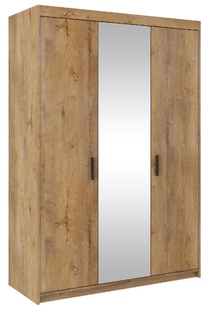 Expedo Dulap dormitor ELLENA 3D + oglindă, 190x133x53, stejar lefkas
