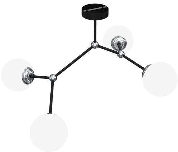 Lustră aplicată JOY 4xE14/40W/230V negru/crom lucios
