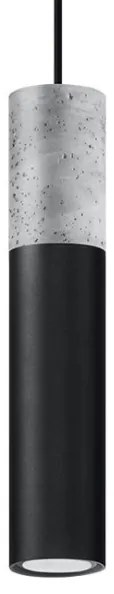 Sollux SL.0650 - Lustr BORGIO 1xGU10/40W/230V beton/metal negru