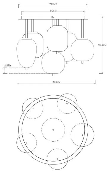 Lustră aplicată BLACKY 6xE14/40W/230V neagră Globo 15345-6D