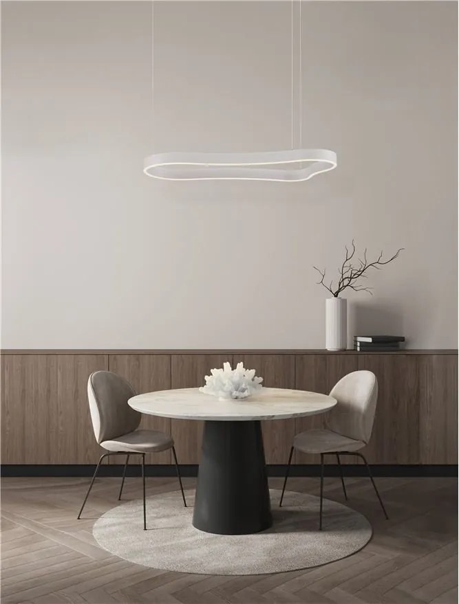 Lustra LED suspendata design modern DUSSA alba