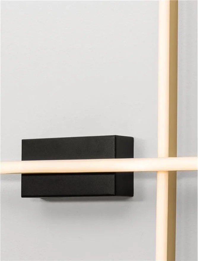 Aplica de perete LED design modern QUAM negru, auriu