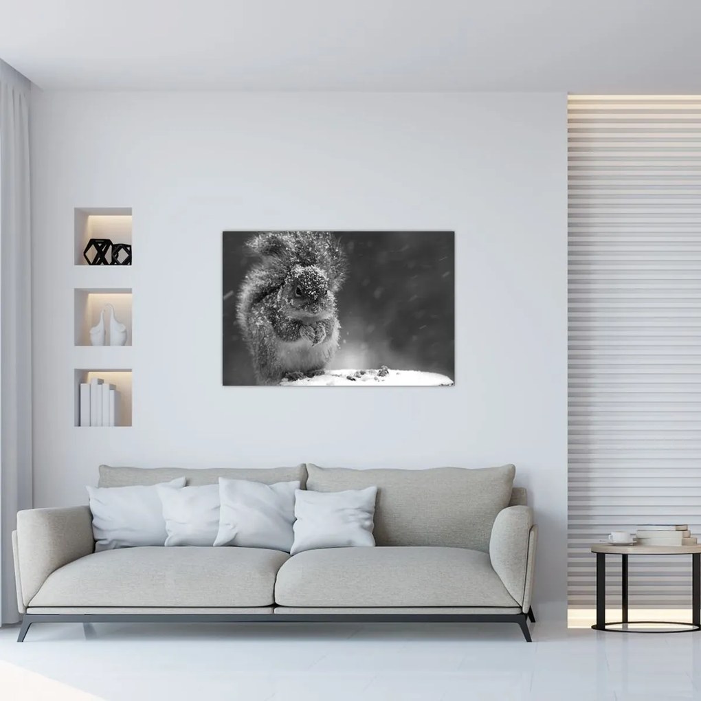 Tablou - Veveriță în timpul iernii (90x60 cm)