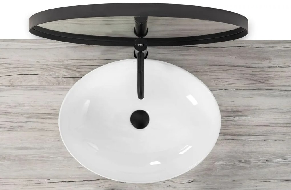 Lavoar pentru blat Rea Carola Slim Alb lucios