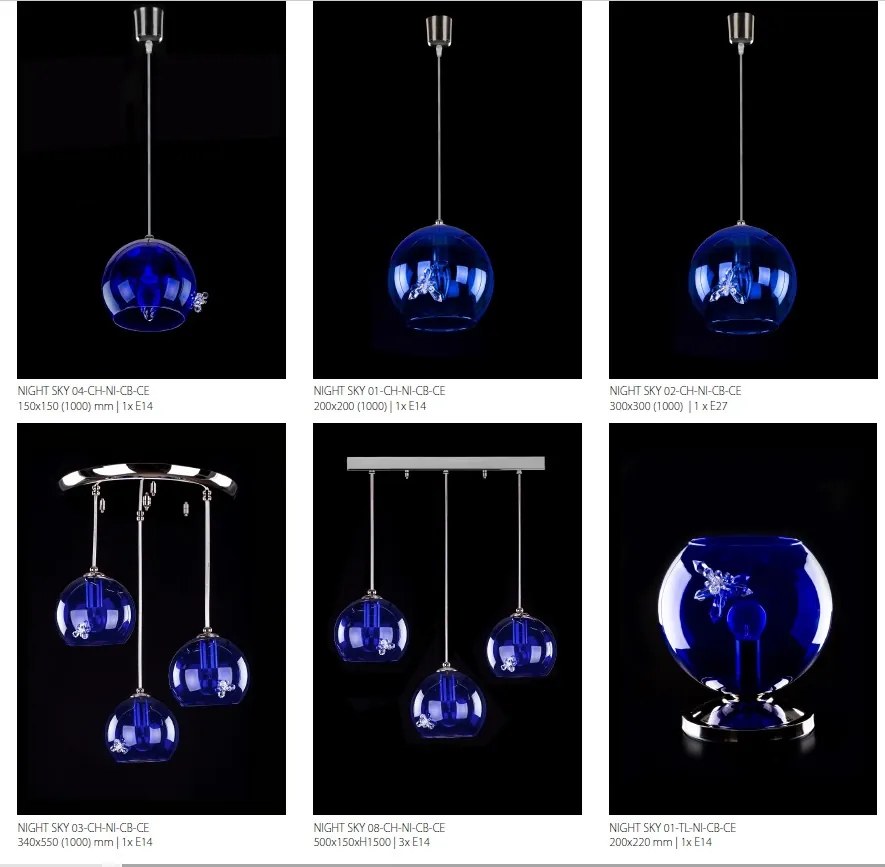 Lustra cu 3 pendule design LUX NIGHT SKY 03-CH