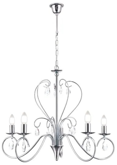 Lustră de cristal pe lanț Orion LU 1658/5 ALESSIA 5xE14/40W/230V crom lucios