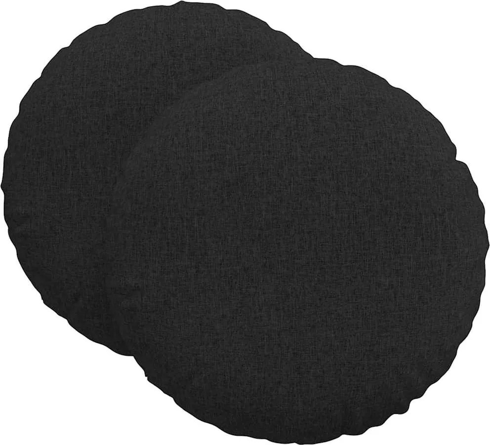 vidaXL Perne de Șezut 2 pcs Negru Ø80 x 29 cm țesătură