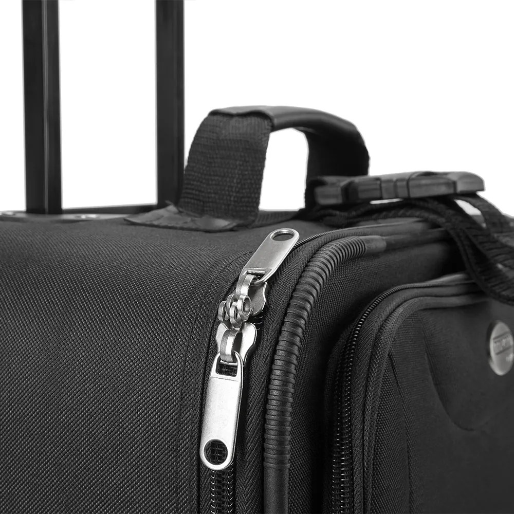 Deuba Set valize de călătorie pe roți, negre, 4 părți (60l, 34l, 16l, 3l)
