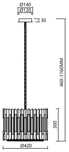 Lustră de cristal pe lanț RITZ 7xE14/40W/230V crom