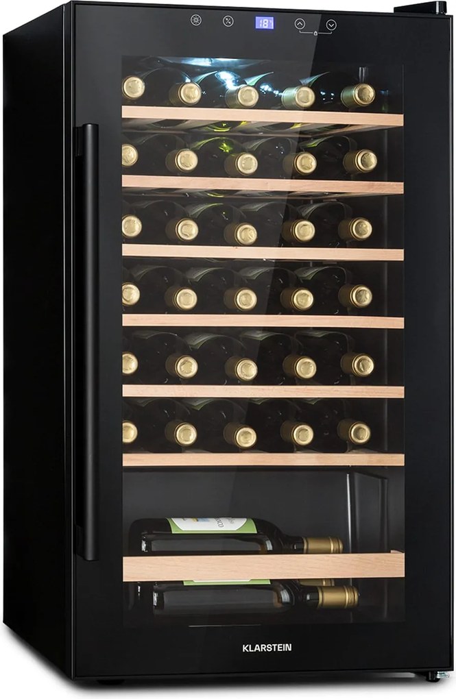 Klarstein Barossa 32 Uno, frigider pentru vin, 1 zonă, 95 litri/ 36 de sticle, ecran tactil