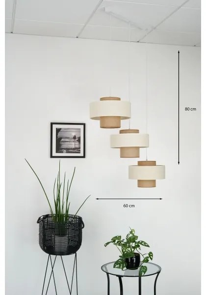 Brilagi - Candelabru pe cablu DALLAS 3xE27/15W/230V maro/crem/alb