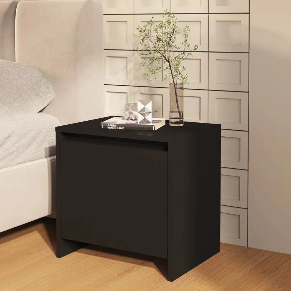 809865 vidaXL Noptieră, negru, 45x34x44,5 cm, PAL
