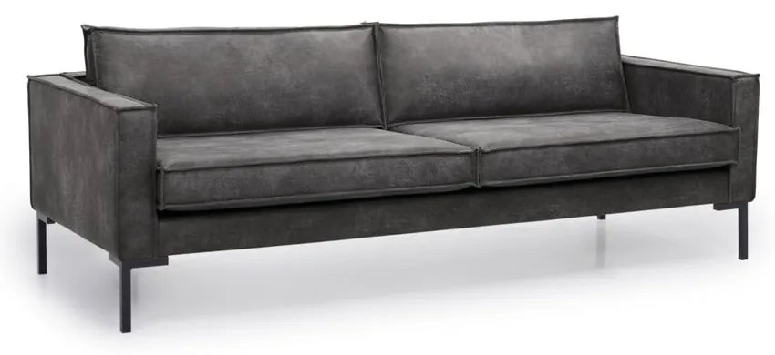 Canapea gri din imitație de piele 216 cm Rate - Scandic