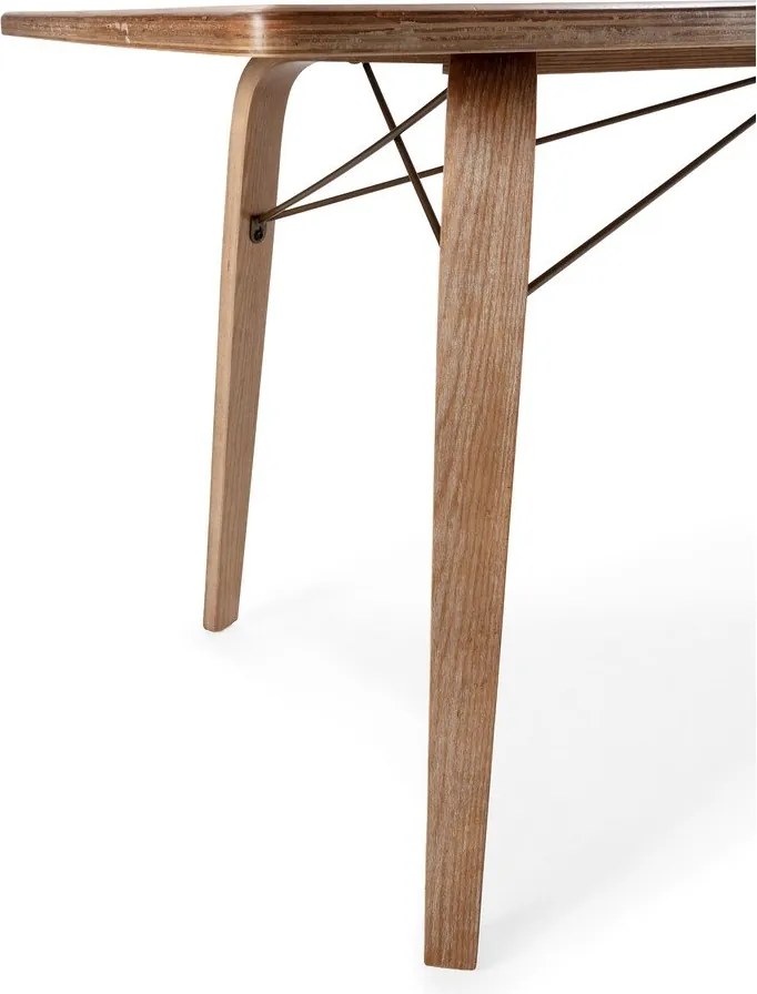 Masă de dining cu blat cu aspect de lemn de stejar 90x180 cm Lujan – MOME