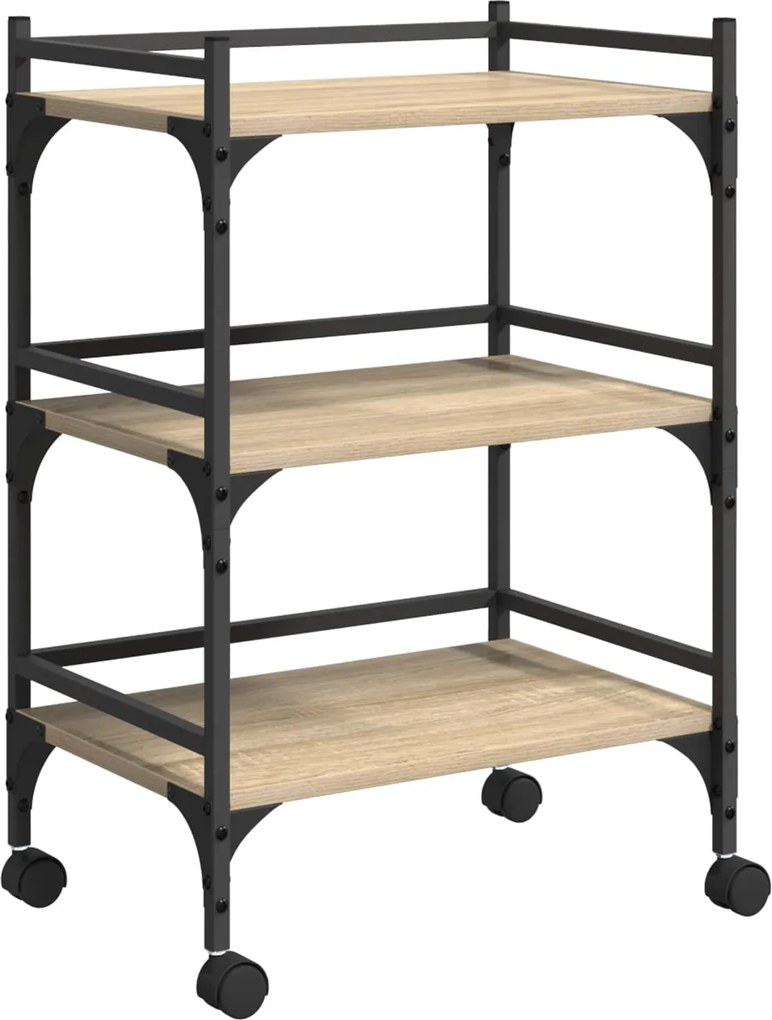 vidaXL Troler de Bucătărie Stejar Sonoma 50 x 35 x 75,5 cm