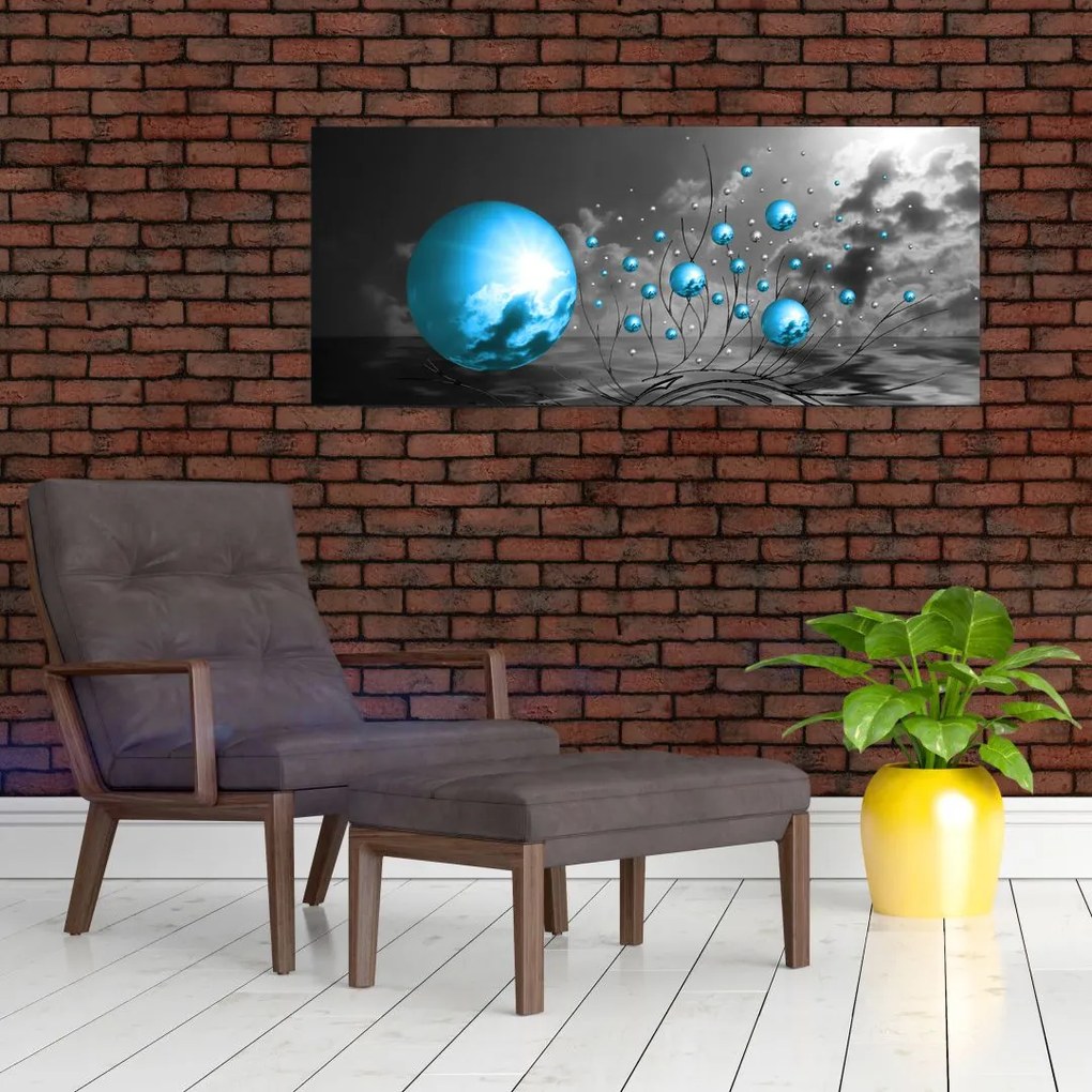 Tabloul bilelor albastru deschis (120x50 cm)
