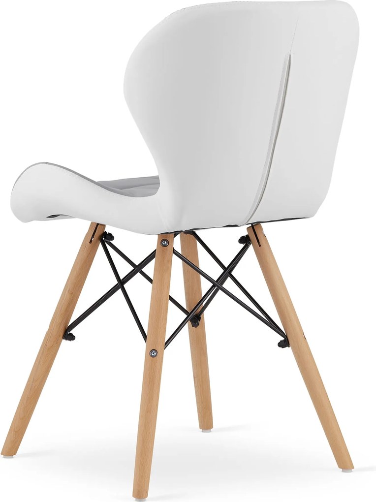 Scaun gri-alb LAGO din piele ecologica