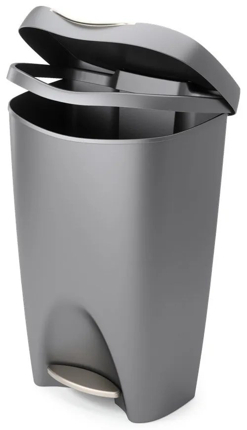 Coș de gunoi gri cu pedală din plastic 50 l Brim – Umbra
