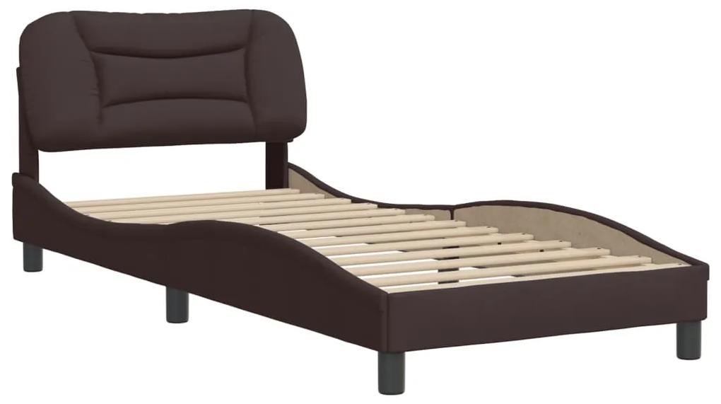 3207733 vidaXL Cadru de pat cu tăblie, maro închis, 80x200 cm, textil