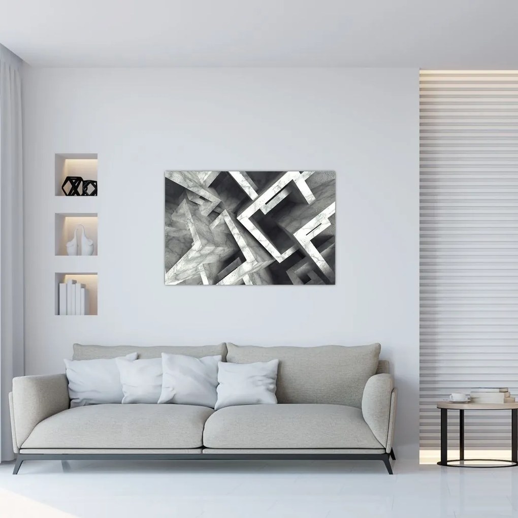 Tablou cu cuburi abstracte (90x60 cm)