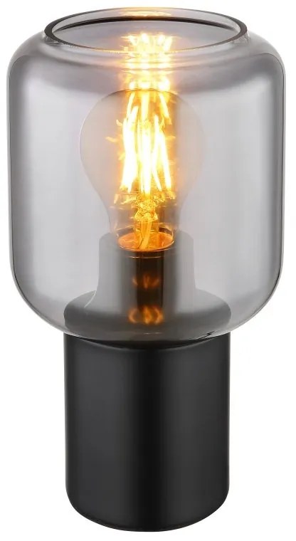 Veioza, lampa de masa design modern Ninjo negru, fumuriu