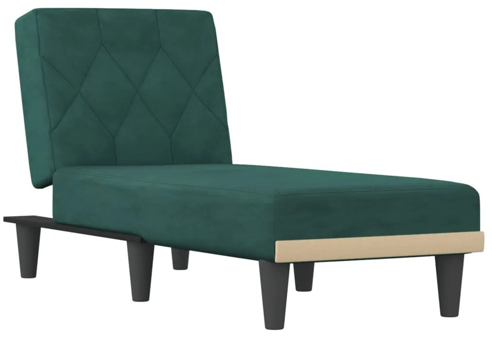 352862 vidaXL Șezlong, verde închis, catifea