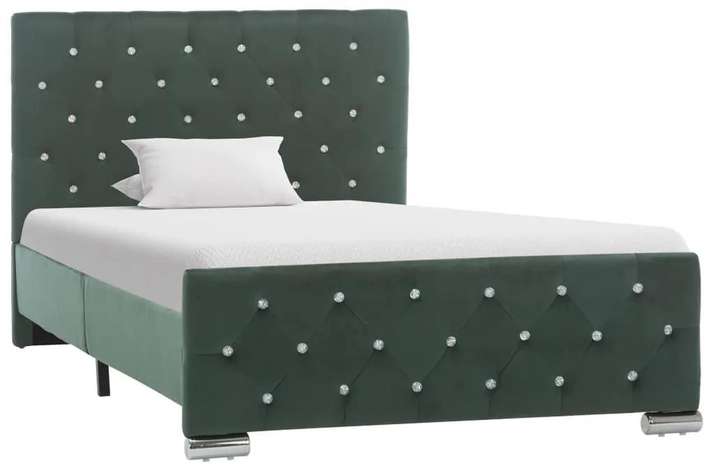 286812 vidaXL Cadru de pat, verde închis, 100 x 200 cm, material textil