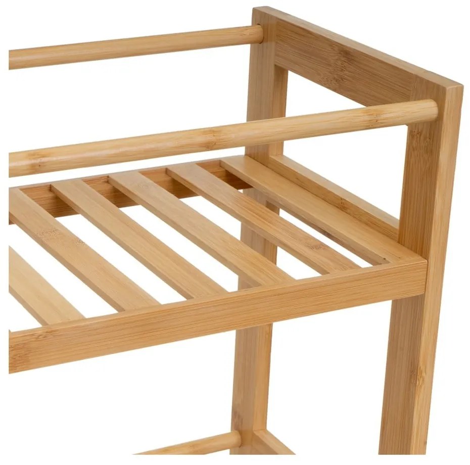 Etajeră pe roți în culoare naturală din bambus 44x75 cm – Casa Selección