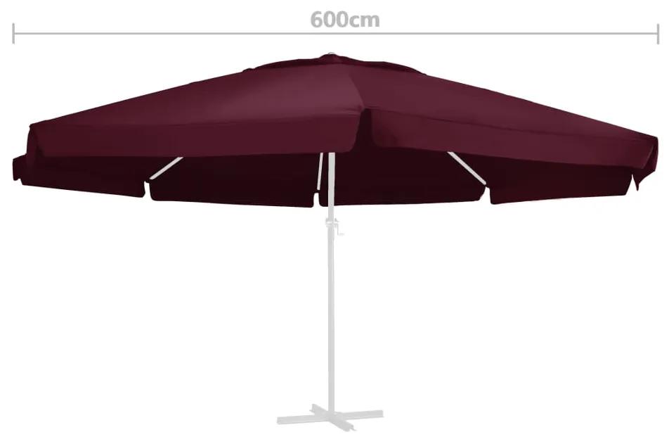 Panza de schimb umbrela de soare de gradina rosu bordo 600 cm Rosu bordo,    600 cm
