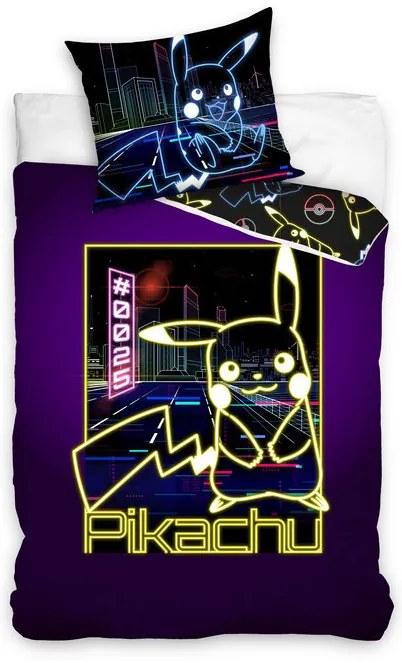 Pokémon Neon set de lenjerie de pat 140×200cm, 70×90 cm