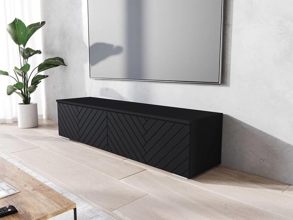 Dulap TV Dlana 140 MDF (Negru grafit +  Negru) . 1106203